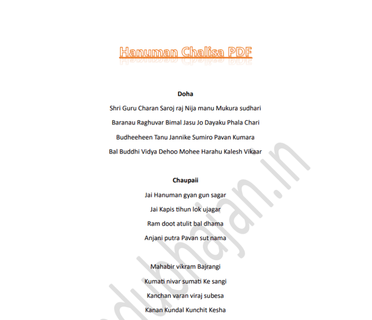 Hanuman Chalisa english pdf